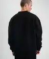 Erkek Uzun Kol Bisiklet Yaka 3 iplik Pamuklu Kışlık SweatShirt - Siyah