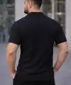 Erkek Waffle Kumaş Açık Yakalı Düğmeli Regular Fit Gömlek 2’li Set Siyah-Beyaz