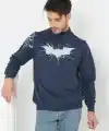Erkek Yarım Bağazlı Kazak Baskılı Dokuma Triko - Indigo