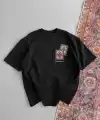 Erkek Yazlık Bisiklet Yaka Baskılı Regular Fit Tişört Kısa Kol T-Shirt - Siyah