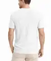 Erkek Yazlık Fitilli Triko Tişört Kısa Kol Bisiklet Yaka T-Shirt - Beyaz