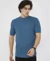 ERKEK Yazlık Tişört Bisiklet Yaka T-Shirt- Turkuaz