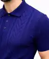 Erkek Yazlık Triko Tişört Kısa Kol Polo Yaka Düğmeli T-Shirt - Lacivert