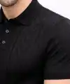 Erkek Yazlık Triko Tişört Kısa Kol Polo Yaka Düğmeli T-Shirt - Siyah