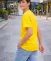 Genç Erkek Çocuk V Yaka Tişört Model - Sarı