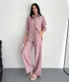 Gömlek Pantolon ikili Takım - Toz Pembe