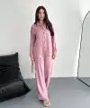 Gömlek Pantolon ikili Takım - Toz Pembe