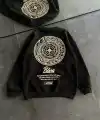 Kadın 3 iplik Pamuklu Bisiklet Yaka Baskılı SweatShirt - Siyah
