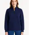 Kadın 3 İplik Pamuklu Dık Yaka Yarım Fermuarlı SweatShirt - Lacivert