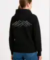 Kadın 3 İplik Pamuklu Kapüşonlu Hoodie Sweatshirt Nihilist Penguen Baskılı - Siyah
