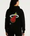 Kadın 3 İplik Pamuklu Kapüşonlu Kanguru Cepli Baskılı Hoodie Sweatshirt - Siyah