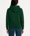 Kadın 3 İplik Pamuklu Kapüşonlu Kanguru Cepli Sweatshirt hoodie - Haki