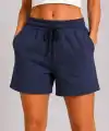 Kadın 3 İplik Şardonsuz Yazlık Cepli Lastikli Bağcıklı Regular Fit Şort - Lacivert