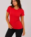 Kadın 3’lü Kısa Kollu Bisiklet Yaka Basic Slim Fit T-Shirt - Kırmızı - Mavi - Turuncu