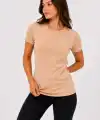 Kadın 3’lü Kısa Kollu Bisiklet Yaka Basic Slim Fit T-Shirt - Kırmızı - Turuncu - Bej