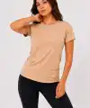 Kadın 3’lü Kısa Kollu Bisiklet Yaka Basic Slim Fit T-Shirt - Turuncu - Bej - Hardal