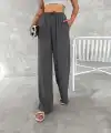 Kadın Ayrobin Oversize Kadın Pantolon - Füme