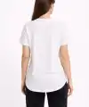 Kadın Basic T-Shirt Kısa Kol Bisiklet Yaka Oval Kesim Tişört - Beyaz