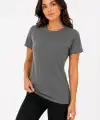Kadın Basic Tişört Bisiklet Yaka Kısa Kol Günlük Yazlık Slim fit T-Shirt - Antrasit