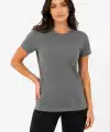 Kadın Basic Tişört Bisiklet Yaka Kısa Kol Günlük Yazlık Slim fit T-Shirt - Antrasit