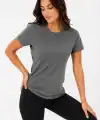 Kadın Basic Tişört Bisiklet Yaka Kısa Kol Günlük Yazlık Slim fit T-Shirt - Antrasit