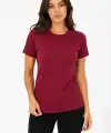 Kadın Basic Tişört Bisiklet Yaka Kısa Kol Günlük Yazlık Slim fit T-Shirt - Bordo
