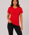 Kadın Basic Tişört Bisiklet Yaka Kısa Kol Günlük Yazlık Slim fit T-Shirt - Kırmızı