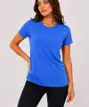 Kadın Basic Tişört Bisiklet Yaka Kısa Kol Günlük Yazlık Slim fit T-Shirt - Mavi