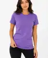 Kadın Basic Tişört Bisiklet Yaka Kısa Kol Günlük Yazlık Slim fit T-Shirt - Mor