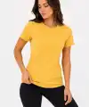 Kadın Basic Tişört Bisiklet Yaka Kısa Kol Günlük Yazlık Slim fit T-Shirt - Sarı