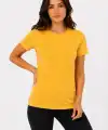 Kadın Basic Tişört Bisiklet Yaka Kısa Kol Günlük Yazlık Slim fit T-Shirt - Sarı