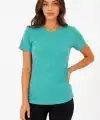 Kadın Basic Tişört Bisiklet Yaka Kısa Kol Günlük Yazlık Slim fit T-Shirt - Su Yeşili