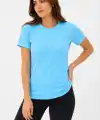 Kadın Basic Tişört Bisiklet Yaka Kısa Kol Günlük Yazlık Slim fit T-Shirt - Turkuaz