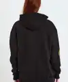 Kadın Baskılı Kapüşonlu Sweatshirt - Siyah
