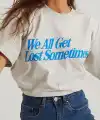 Kadın Baskılı Oversize kısa kol T-Shirt - Beyaz