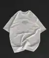Kadın Baskılı T-Shirt Kısa Kol Bisiklet Yaka Oversize Rahat Kalıp Günlük Tişört   - Beyaz
