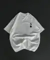 Kadın Baskılı T-Shirt Kısa Kol Bisiklet Yaka Oversize Rahat Kalıp Günlük Tişört  - Beyaz