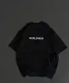 Kadın Baskılı T-Shirt Kısa Kol Bisiklet Yaka Oversize Rahat Kalıp Günlük Tişört   - Siyah