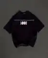 Kadın Baskılı T-Shirt Kısa Kol Bisiklet Yaka Oversize Rahat Kalıp Günlük Tişört   - Siyah