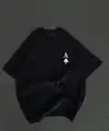 Kadın Baskılı T-Shirt Kısa Kol Bisiklet Yaka Oversize Rahat Kalıp Günlük Tişört - Siyah