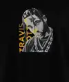 Kadın Baskılı T-Shirt Kısa Kol Bisiklet Yaka Oversize Rahat Kalıp Günlük Tişört - Siyah