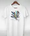 Kadın Baskılı T-Shirt Kısa Kol Bisiklet Yaka Oversize Rahat Kalıp Tişört - Beyaz