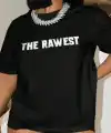 Kadın Baskılı T-Shirt Kısa Kol Bisiklet Yaka Oversize Rahat Kalıp Tişört - Siyah