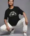 Kadın Baskılı T-Shirt Kısa Kol Bisiklet Yaka Oversize Rahat Kalıp Tişört - Siyah