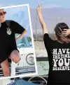 Kadın Baskılı T-Shirt Kısa Kol Bisiklet Yaka Oversize Rahat Kalıp Tişört - Siyah
