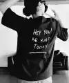 Kadın Baskılı T-Shirt Kısa Kol Bisiklet Yaka Oversize Rahat Kalıp Tişört T-Shirt - Siyah