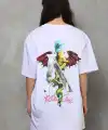 Kadın Baskılı T-Shirt Kısa Kol Bisiklet Yaka Regular Fit Rahat Kalıp Günlük Tişört - Beyaz