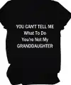 Kadın Baskılı Tişört Kısa Kol Bisiklet Yaka T-shirt - Siyah