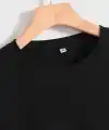 Kadın Baskılı Tişört Kısa Kol Bisiklet Yaka T-shirt - Siyah