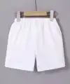 Kadın Beli Lastikli Baskılı Mini Şort - Beyaz